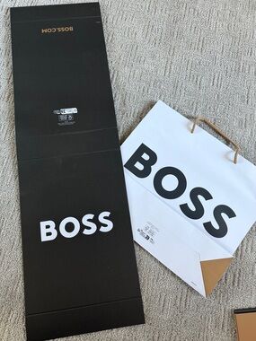 Boss Black and White Paper Shopping Bags